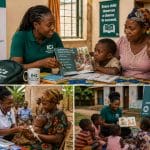 ECF community worker supporting a Ugandan mother and child with education planning